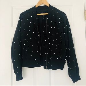 Never worn. WWW polka dot bomber jacket
